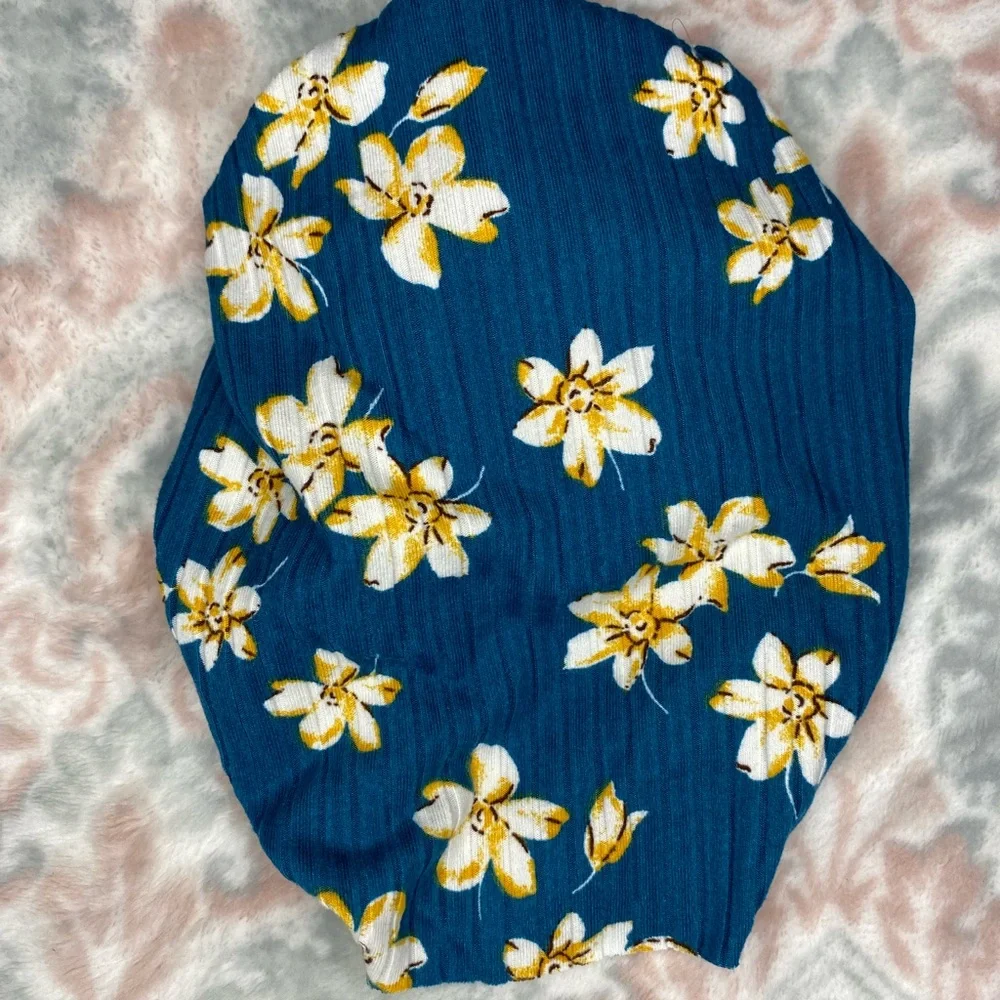 Floral Blue Kids Turban Hat
